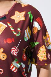 LIMITED COLLECTION Plus Size Pink Tiger Bow Christmas Novelty Pyjama Set | Yours Clothing 4
