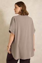 EVANS Plus Size Mocha Brown Overhead Utility Shirt | Evans 2