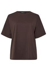 YOURS Curve Chocolate Brown Relaxed Longline T-Shirt