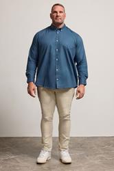 BadRhino Big & Tall Blue Geometric Print Party Shirt | BadRhino 1