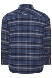 D555 Big & Tall Navy Blue Check Shirt | BadRhino 4