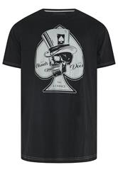 KAM Big & Tall Black Ace of Spades Skull T-Shirt | BadRhino 1