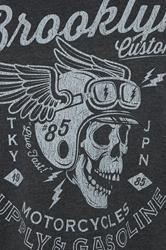 KAM Big & Tall Black Brooklyn Motorbike Graphic Print T-Shirt | BadRhino 3