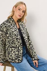LTS Tall Black Abstract Cotton Quilted Jacket | Long Tall Sally 3