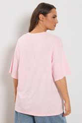 YOURS Plus Size Pink 'Cherish' Cherry Slogan T-Shirt | Yours Clothing 2