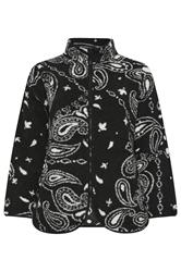 YOURS Plus Size Black Paisley Print Teddy Fleece Jacket | Yours Clothing 6