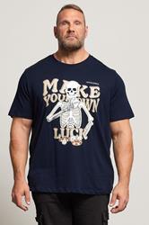 JACK & JONES Big & Tall Sky-Captain Blue Casino Graphic T-Shirt | BadRhino 3