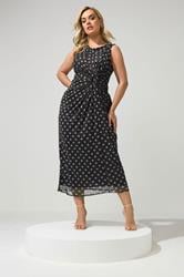 YOURS LONDON Plus Size Chocolate Brown Polka Dot Dress | Yours Clothing 3