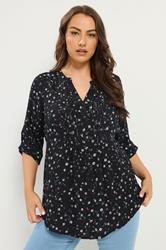 YOURS Plus Size Black Floral Pintuck Top | Yours Clothing 3