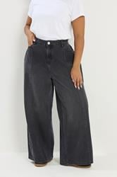 YOURS Plus Size Black Front Seam Wide Leg Jeans | Yours Clothing 3