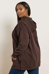 YOURS Plus Size Chocolate Brown Hoodie | Yours Clothing 2