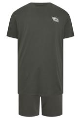 JACK & JONES Big & Tall Grey T-Shirt & Shorts Set | BadRhino 2