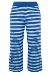 LIMITED COLLECTION Plus Size Blue Stripe Knitted Trousers | Yours Clothing 6