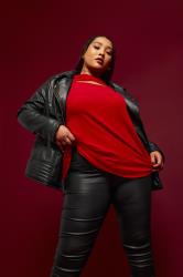 YOURS Curve Red Twist Front Ribbed Swing Top | Yours Clothing 2