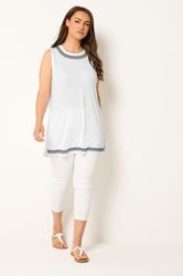 YOURS Plus Size White Embroidered Vest | Yours Clothing 1