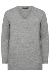YOURS Curve Grey Soft Touch Knitted Jumper