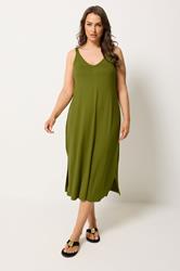 YOURS Plus Size Green Throw On Midi Dress | Yours Clothing 1