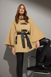 STAR Natural Brown Button Through Cape Coat | StarByJM 3