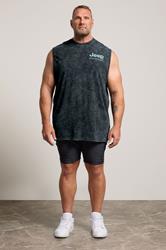 BadRhino Big & Tall Black Extra Long Acid Wash 'Jeep' Graphic Vest | BadRhino 1