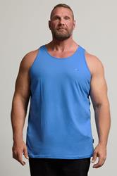 BadRhino Big & Tall Blue Plain Vest Top | BadRhino 2