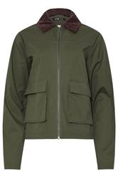 LTS Tall Green Cotton Cord Collar Barn Jacket | Long Tall Sally 5