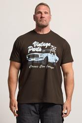 BadRhino Big & Tall Brown 'Vintage Parts' Graphic T-Shirt | BadRhino 3