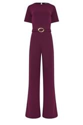 LTS Tall Berry Red Belted Jumpsuit