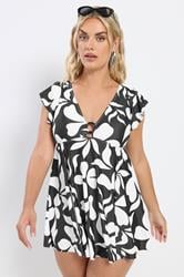 YOURS Plus Size Black Floral Print Swim Dress | Yours Clothing 3