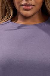 YOURS Plus Size Purple Relaxed Longline T-Shirt | Yours Clothing 4