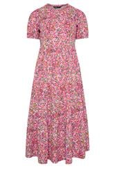 YOURS Curve Pink Floral Summer Dress