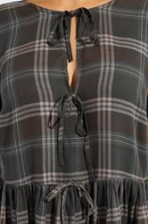 YOURS Plus Size Brown Check Tie Front Peplum Top | Yours Clothing 4