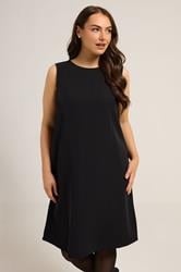 YOURS Plus Size Black Bow Back Shift Dress | Yours Clothing 2