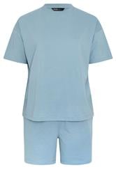 YOURS Curve Set Blue Sweat T-Shirt & Short