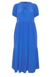 EVANS Curve Cobalt Blue Tiered Dress