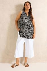 EVANS Plus Size Black Ikat Print Sleeveless Stretch Top | Evans 1
