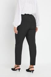 YOURS Plus Size Black Pull On Tapered Trousers | Yours Clothing 3