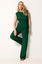 LTS Tall Women's Forest Green Textured Belted Top | Long Tall Sally 1