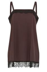 YOURS Curve Chocolate Brown Lace Vest Top
