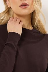 LTS Tall Dark Brown Knitted Crew Neck Jumper | Long Tall Sally 4