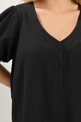 YOURS Plus Size Black Textured Blouse | Yours Clothing 4