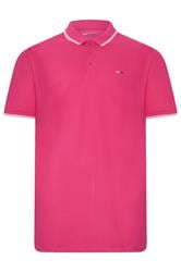BadRhino Big & Tall Pink & White Tipped Polo Shirt