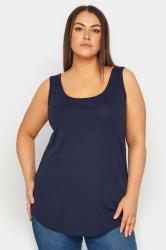 Evans Navy Plain Essential Vest Top 1