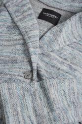 YOURS LUXURY Plus Size Blue Marl Button Front Midi Jacket | Yours Clothing 5