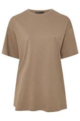 YOURS Plus Size Natural Brown Relaxed Longline T-Shirt | Yours Clothing 5