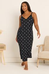 YOURS Plus Size Black Heart Soft Touch Chemise Nightdress | Yours Clothing 3