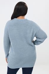 YOURS Plus Size Light Blue Essential Knitted Jumper | Yours Clothing 2