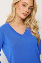 M&Co Cobalt Blue V-Neck Jumper | M&Co 4