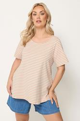 YOURS Plus Size Pink Stripe Swing Top | Yours Clothing 3