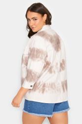 Plus Size White Tie Dye Denim Jacket | Yours Clothing 3