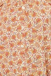 YOURS Plus Size Orange Textured Leaf Print Bardot Top | Yours Clothing 4